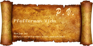 Pfefferman Vida névjegykártya